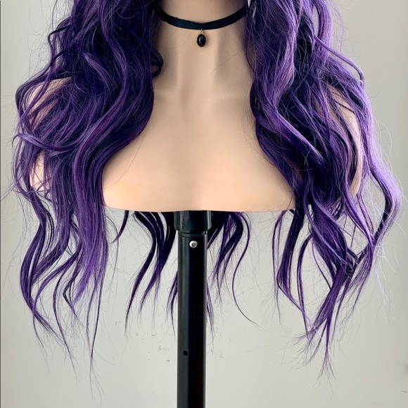 Gorgeous 24” Deep Purple Premium Fiber 13x2.5 Lace Front Wig for Daily Wear… - Picture 11 of 13